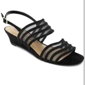 KAREN SCOTT , BlACK SLINGBACK  DRESS SANDALS